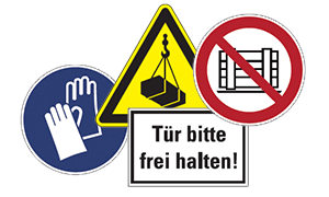 Betriebliche Hinweisschilder